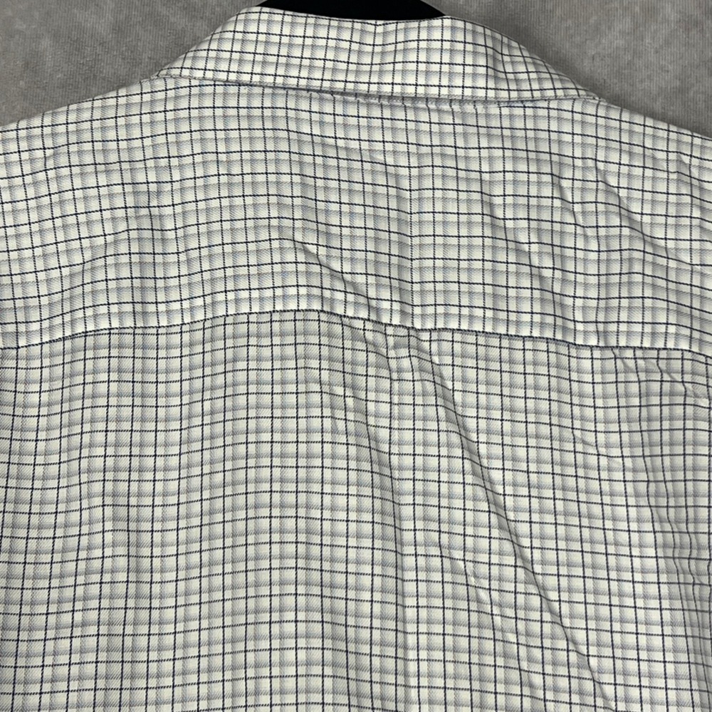 Johnston & Murphy Button Front Shirt Mens XXL Blue Excellent Check Cotton LS - Picture 8 of 9